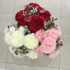 Lili Artificial Flower Shop offers wholesale artificial flowers for wedding decoration, living room and bedroom decoration, 7 flowers and 4 accessories, and wholesale European-style peonies Specification image